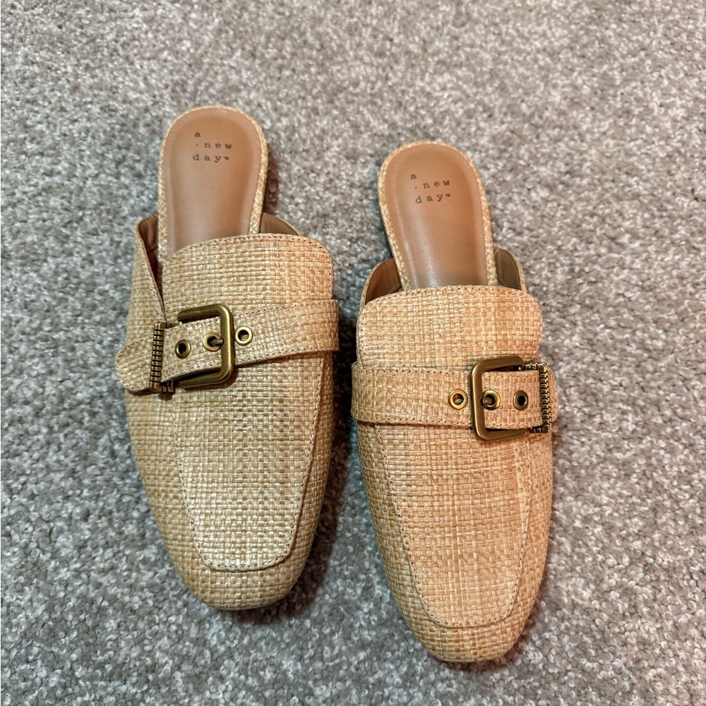 A New Day Sheer Floral Mary Jane Flats – Nude/Beige – Size 9